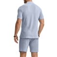 thumbnail image 4 of Clossjun Summer Beach Outfits 2 Piece Short Sleeve Shirts for Male Shorts Vacation Outfits Sets for Men, 4 of 6