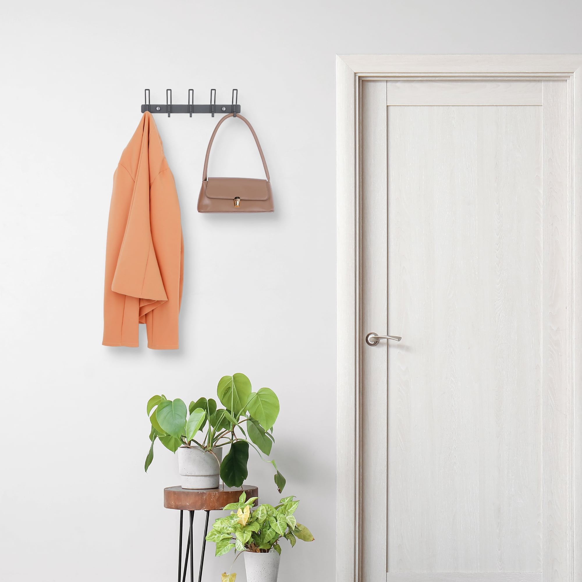 Unique Bargains Wall Mount Coat Rack Hook for Bathroom and Bedroom Organization Gray 5