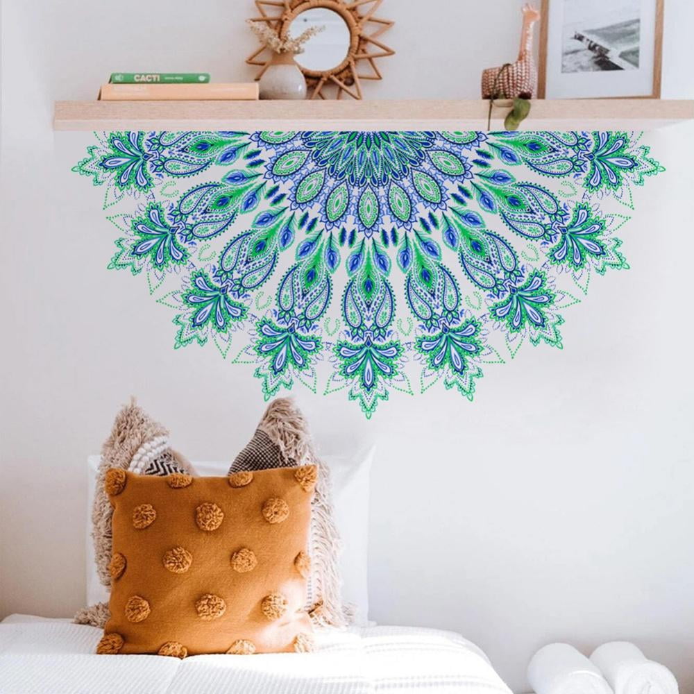 3D Wall Art Colorful Mandala Flower Door Sticker Decal Self-adhesive Wrap Mural 