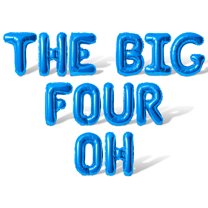 Letter Balloons - THE BIG FOUR OH 16" Inch Alphabet Letters Foil Mylar Balloon 40th Birthday Party Banner (Blue)