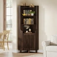 thumbnail image 4 of Tribesigns 68" Tall Corner Cabinet, Farmhouse Brown Wood Kitchen Storage Cabinet with Doors and Shelves, 4 of 9