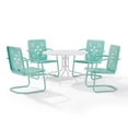thumbnail image 5 of Crosley Furniture Azalea 5Pc Round Retro Outdoor Dining Set in Aqua/White Satin, 5 of 10