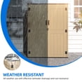 thumbnail image 2 of Dextrus Tall Outdoor Storage Shed, Vertical Lockable Tool Storage Resin Shed for Garden, Garage, Patio, No Shelves Included, Brown, 2 of 9