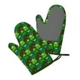 thumbnail image 3 of XMXT 2 Pcs Silicone Oven Mitts, Green Smiling Man Print Thickened Non-Slip BBQ Gloves, Green, 3 of 9