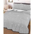 thumbnail image 3 of Quilts Twin-XL Size Bedding Set, Grey Christmas Snowflake Lightweight Quilted Comforter, Winter Snowflake Xmas Soft Reversible Bedspread Coverlet with Pillow Covers for All Season, 68" x 98", 3 of 7