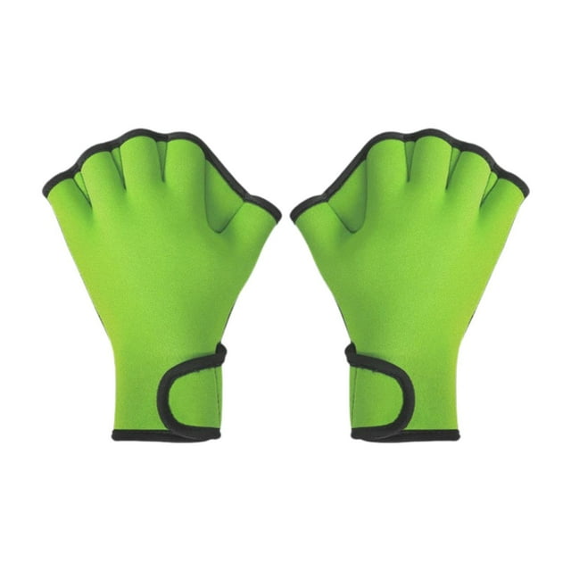 Guantes de natación palmeados, guantes sin dedos, guantes de buceo bien cosidos, guantes acuáticos para entrenamiento de natación aeróbica acuática, Verde