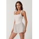 thumbnail image 4 of Romper QINSEN para mujer, cuello cuadrado, sin mangas, color beige, talla S, 4 of 6
