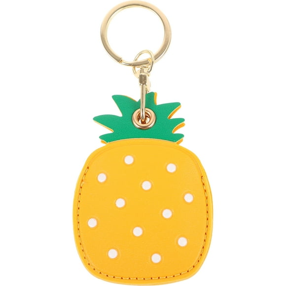 Access Card Sleeve Keychain Cartoon Pineapple Shaped PU Leather Card Sleeve