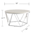 thumbnail image 5 of SEI Furniture Luna 33" Round Faux Stone Top Coffee Table in Silver, 5 of 8