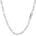 thumbnail image 1 of 14k White Solid Gold Figaro Chain Necklace, 2.6mm, 20", 1 of 1