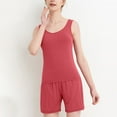 thumbnail image 4 of Besolor Womens Plus Size Pajama Set with Built in Bra Casual Sleeveless Tank Top and Shorts Set Sleepwear Pjs, 4 of 6