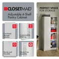 thumbnail image 4 of ClosetMaid 12.5 x 24 x 59.5 Inch Adjustable 4 Shelf Pantry Cabinet, White, 4 of 11