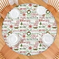 thumbnail image 2 of Multicolor Christmas Word Pattern Round Fitted Tablecloth with Elastic Edge,Dining Table Cover Waterproof,Outdoor Round Tablecloth for Camping,Dining,Indoor and Outdoor, 2 of 7