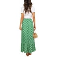 thumbnail image 4 of Caoirhny Women Summer Bohemian Skirt Ruffled Hem Geometric Print Elastic High Waist A-Line Skirt for Beaches Club Streetwear, 4 of 9