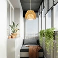 thumbnail image 4 of Lotta 13 in. 1-Light Indoor Brass and Woven Rattan Finish Pendant with Light Kit, 4 of 5