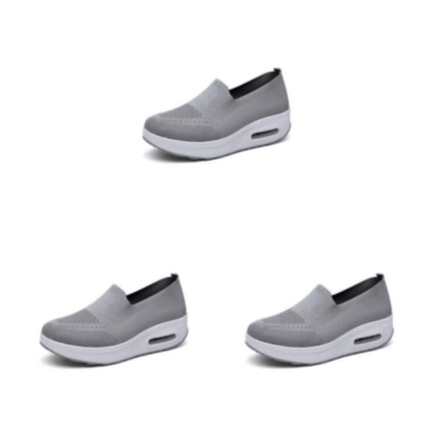Minnieouse Fly Weave Mujer Mocasines Zapato Ligero Cómodo Duradero Primavera Pisos Plataformas Zapatos Casual Hollow Out Zapatos Gris Type1 NO1