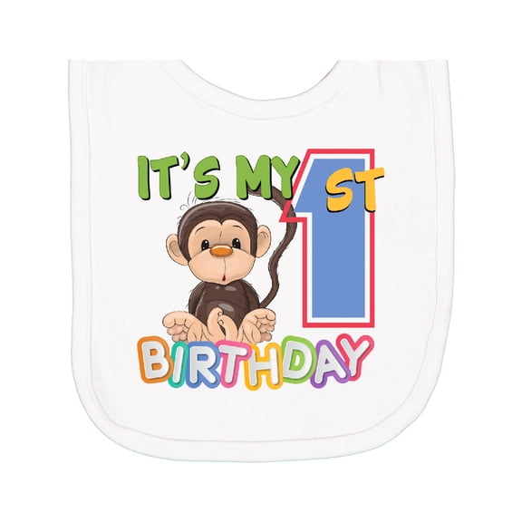 Inktastic Monkey First Birthday Newborn Bib