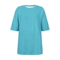 thumbnail image 3 of Women Sports Shirt Short Sleeve Loose with Slits Polyester Casual Daily Workout Wear, 3 of 3