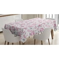 thumbnail image 1 of Ambesonne Shabby Flora Tablecloth Rectangular Table Cover, Pink Roses Spring, 52"x70", Pale Pink White Grey, 1 of 3