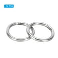 thumbnail image 3 of Uxcell 1" Metal O Rings, 12 Pcs 304 Stainless Steel Smooth Round Rings for Bags, Belts, 3mmx25mm, 3 of 5