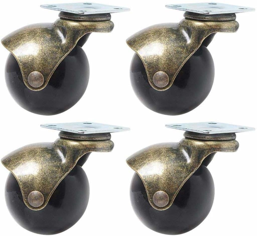 Set of 4 Antique Brass Ball Caster Wheel for Office Chairs 