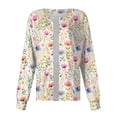 thumbnail image 2 of Domzest 2026 Womens Scrub Jacket Long Sleeve Floral Print Scrub Top Button up Stretchy Nurses Working Uniform Warm up Medical Lab Coat Hot Pink 4XL, 2 of 6