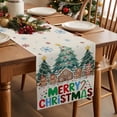 thumbnail image 5 of Gingerbread Christmas Cotton Linen Table Runner for Dining Kitchen, Xmas Tree Snowflake Rustic Wedding Outdoor Party Tablerunners Decoration, Dresser Scarf Coffee Tablecloth Runners 13x60 Inches, 5 of 9