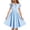 Blue, variant on Girls Chiffon A-line Dress,Polo Collar Ruffle Trim Lightweight Academic Style Dresses Red 5-6