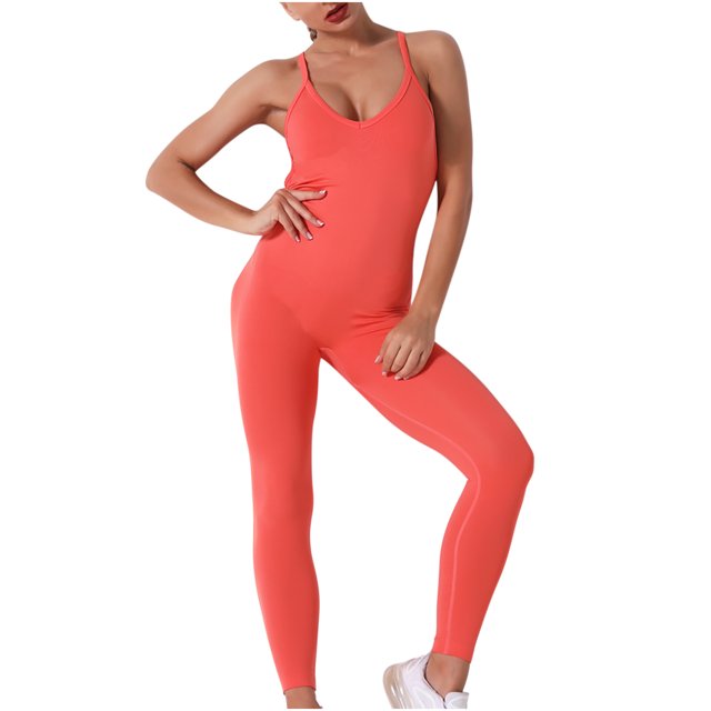 Gibobby Pantalones mujer Yoga Yoga Pantalones sólidos Color de Pantalones delgados sin Hip-up Pantalones de yoga para mujer(Anaranjado, S)