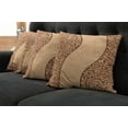 thumbnail image 2 of Ambesonne Floral Throw Pillow Cover 4 Pack, Monochrome Tones Ornate Wood, 24", Brown and Khaki, 2 of 6
