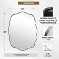 thumbnail image 3 of ANDY STAR Chrome Vintage Scalloped Mirror - 30x40 Inch Retro Bathroom Mirror, Unique Irregular Oval Wavy Mirror with Heavy Duty Metal Frame, 3 of 9