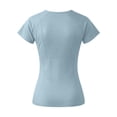 thumbnail image 4 of Yuhangmm Womens T Shirts, Women's Workout Tee for Daily Outdoor Wear - Slim Fit Short Sleeve Yoga Top Lightweight Breathable Athletic T Shirt for Gym Running Training Blue1 S, 4 of 5