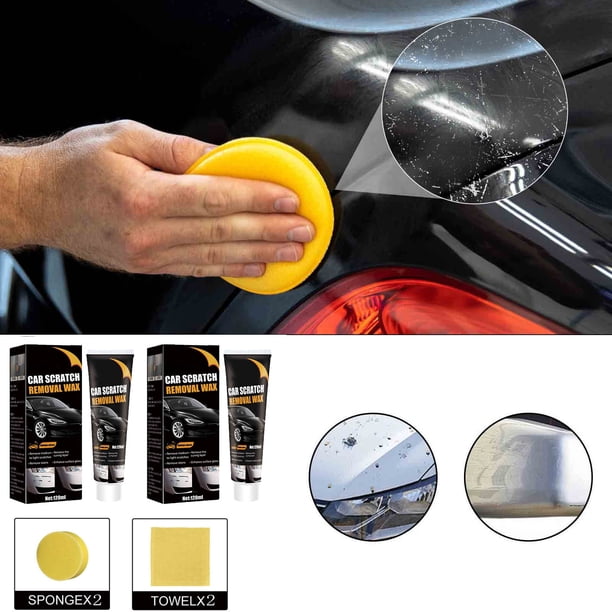 Kit removedor de rayones para coche | Pasta para eliminación profunda de rayones y agente pulidor para pintura blanca de coche | Restaura brillo | Crema reparadora para marcas de uñas y remolinos