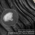 thumbnail image 3 of Unique Bargains Flannel Fleece Plush Throw Bed Soft Blanket Dark Gray 51" x 59", 3 of 6