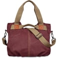 thumbnail image 4 of Women Canvas Handbag Shoulder Bag Crossbody Bag Handbag Crossbody Bags Shoulder Bags (Wine Red), 4 of 5