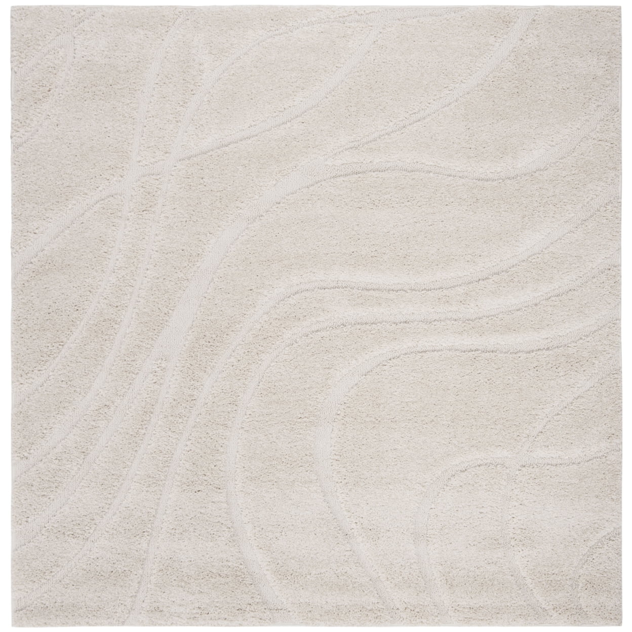 SAFAVIEH Florida Tamzen Abstract Shag Area Rug, Cream, 5'3" x 7'6"