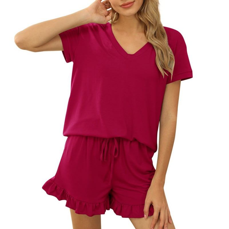 Tradecan - Womens Plus Size Pajama Set Soft Sleepwear Summer 2-Piece ...