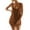 Brown, variant on IROINNID Shift Dress For Women Sleeveless Round Neckline Vintage Backless Dresses Regular Solid Color Dress