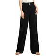 thumbnail image 2 of Antqov Corduroy Pants Women, High Waist Solid Color Button Zipper Wide Leg Straight Leg Pants with Pockets, Daily Work Comfy Outdoor Casual Soft Pants, 2 of 8