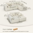 thumbnail image 3 of HOMCOM Modular Sectional Sofa, L Shaped Couch with Deep Seat, Cream White, 3 of 10
