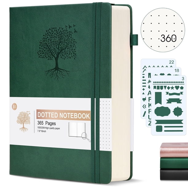 Cuaderno Ansopu B5 19x25cm Verde Punteado 360 Páginas Tapa Dura