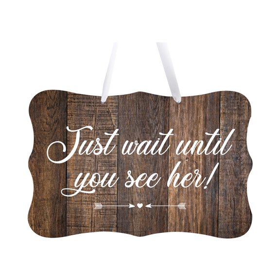 LifeSong Milestones Wedding Wall Hanging Signs For Ceremony And Reception For Couples - Just Wait