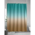 thumbnail image 5 of Teal Brown Ombre Shower Curtain Set, Waterproof Shower Curtains for Bathroom, Turquoise Gradient Modern Abstract Art Washable Fabric Cloth Bath Curtain for Bathtub Decoration with Hooks 48x72 Inches, 5 of 6