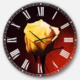 thumbnail image 1 of Designart 'Beautiful Yellow Colored Rose ' Modern wall clock, 1 of 6