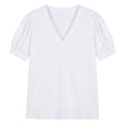 thumbnail image 4 of Sexlip Women's T-Shirt Short Sleeve Loose Fit Casual Trendy Design Versatile Styling Breathable Wear Suitable for City Walks White S, 4 of 7