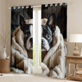 thumbnail image 2 of Homewish Boston Terrier Dog Blackout Curtains Set of 2 (52x84 Each),Kawaii Animal Curtain,Beige, 2 of 6