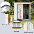 thumbnail image 4 of 5x4 FT Outdoor Metal Storage Shed, Waterproof Garden Sheds with Lockable Door, Steel Tool Storage Buildings Shed & Outdoor Storage House for Backyard, Garden, Patio, Lawn, Trash Cans(Yellow & White), 4 of 16