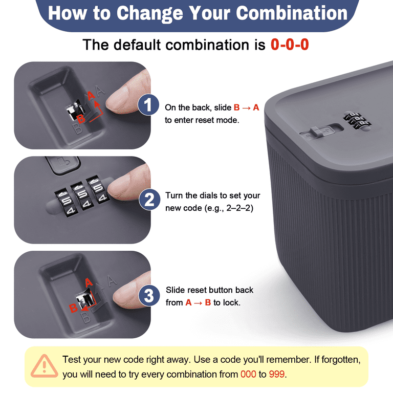 Locbbie Medication Lock Box, Combination Locks, Small photo 5