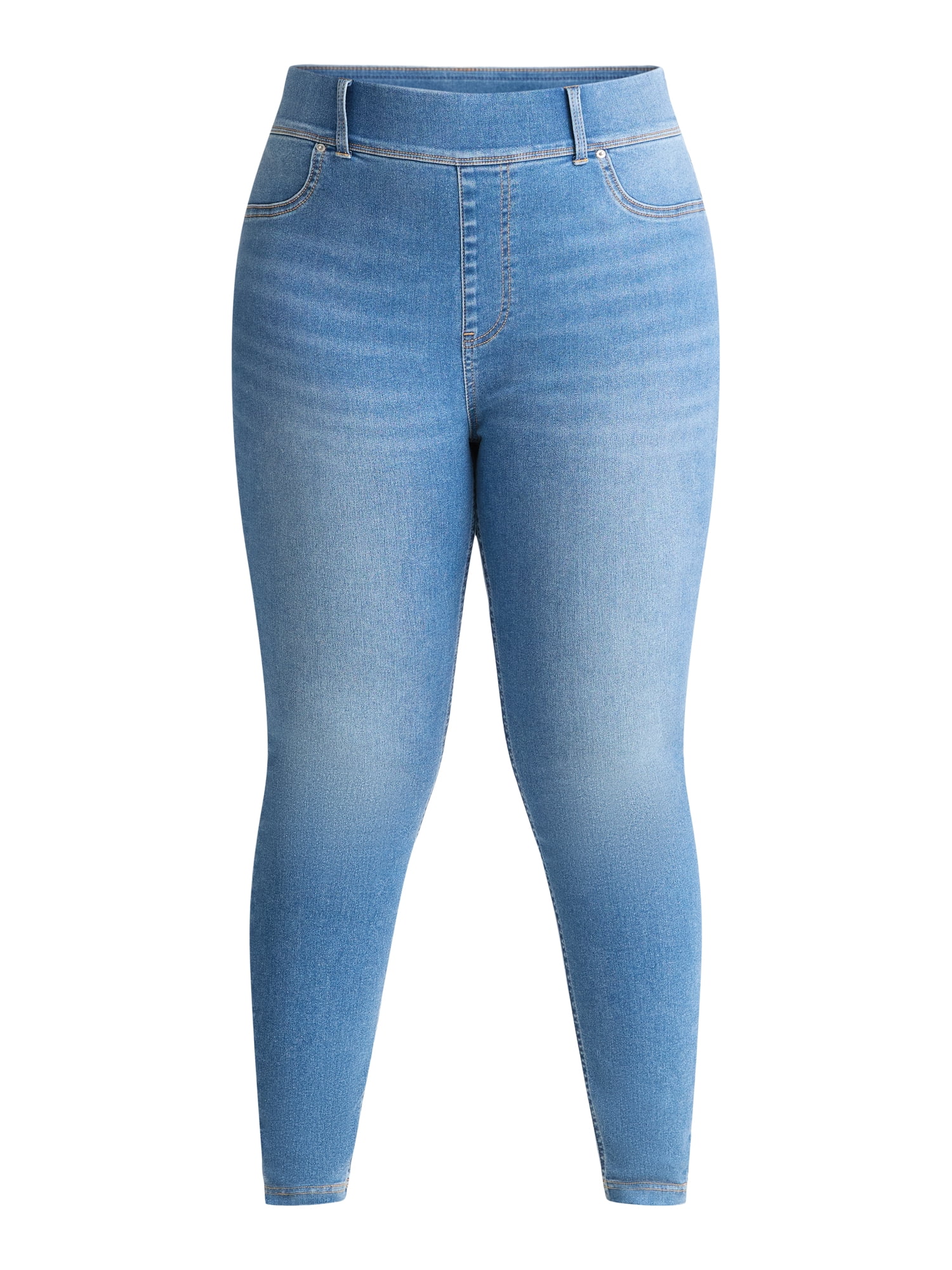 (2 pack) Terra & Sky Women's Plus High Rise Skinny Jegging, 28" Inseam, Sizes 0X-4X