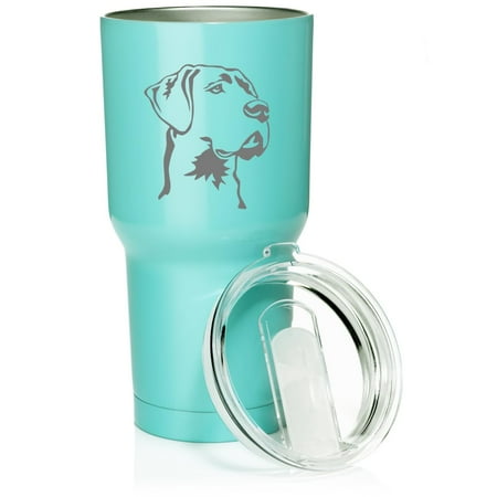 

Smooth Body Tumbler Stainless Steel Vacuum Insulated Travel Mug Cup Gift Great Dane Face (Teal 30 oz)